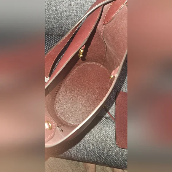 Coach Merlot Burgundy Bleeker Bucket Leather Shoulder Bag - Picture 8 of 14